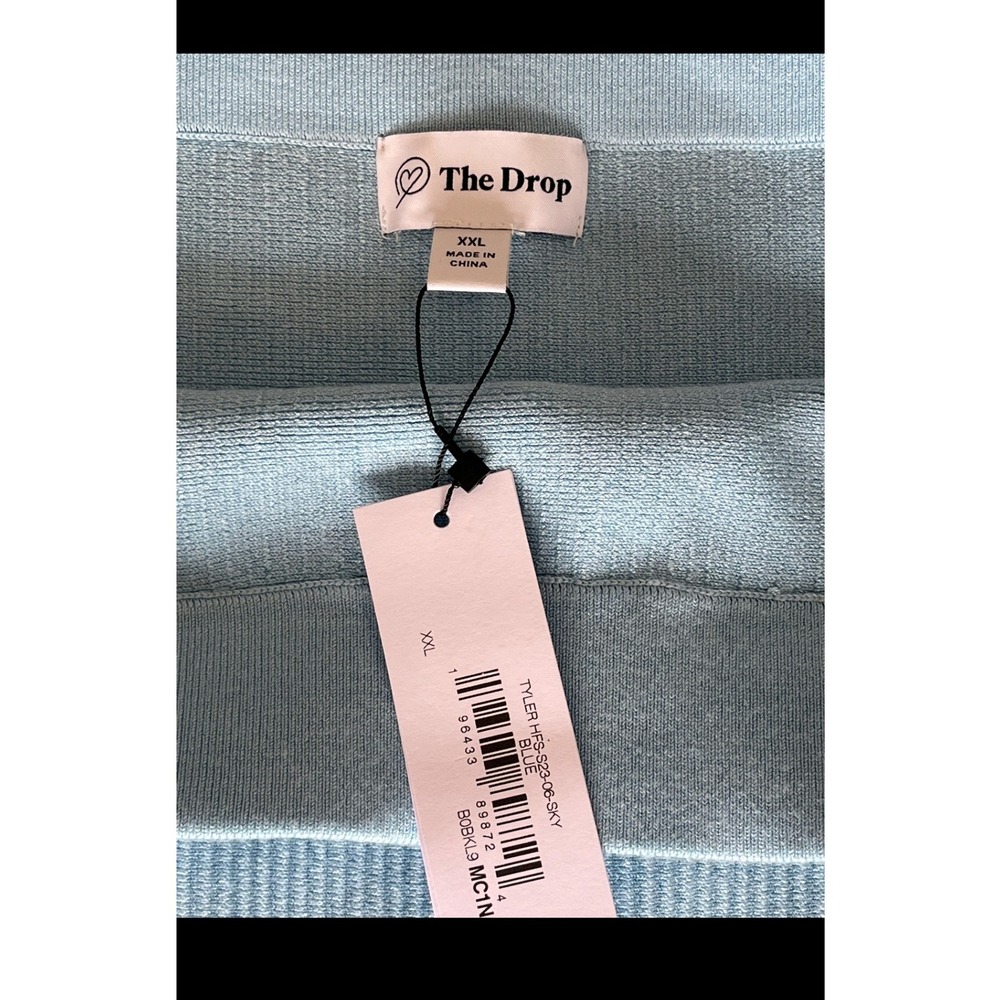 The Drop Womens Knit Midi Skirt XXL Blue Sky Ribbed Pull On New